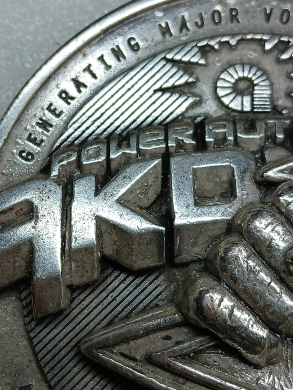 Akademiks Silver Fist Lightning Medallion Belt Buckle